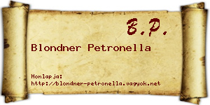 Blondner Petronella névjegykártya